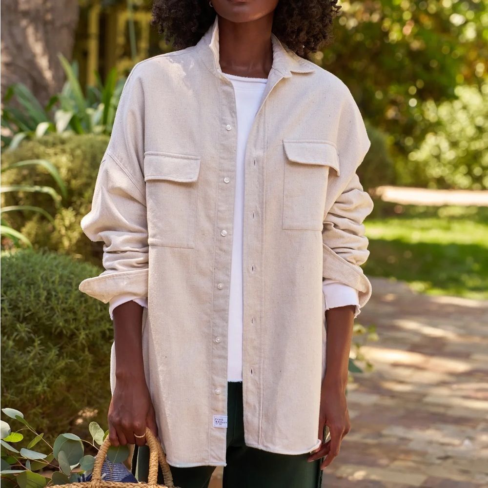 NWT Frank & Eileen McLoghlin Utility Shirt In Natural
